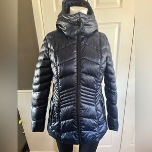 French Connection Shiny Navy Puffer Jacket